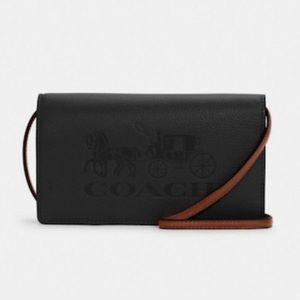 Coach Anna Foldover Crossbody Clutch With Horse And Carriage